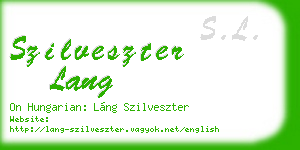 szilveszter lang business card